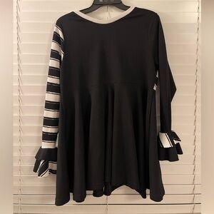 Black and White Striped Sleeve Dress